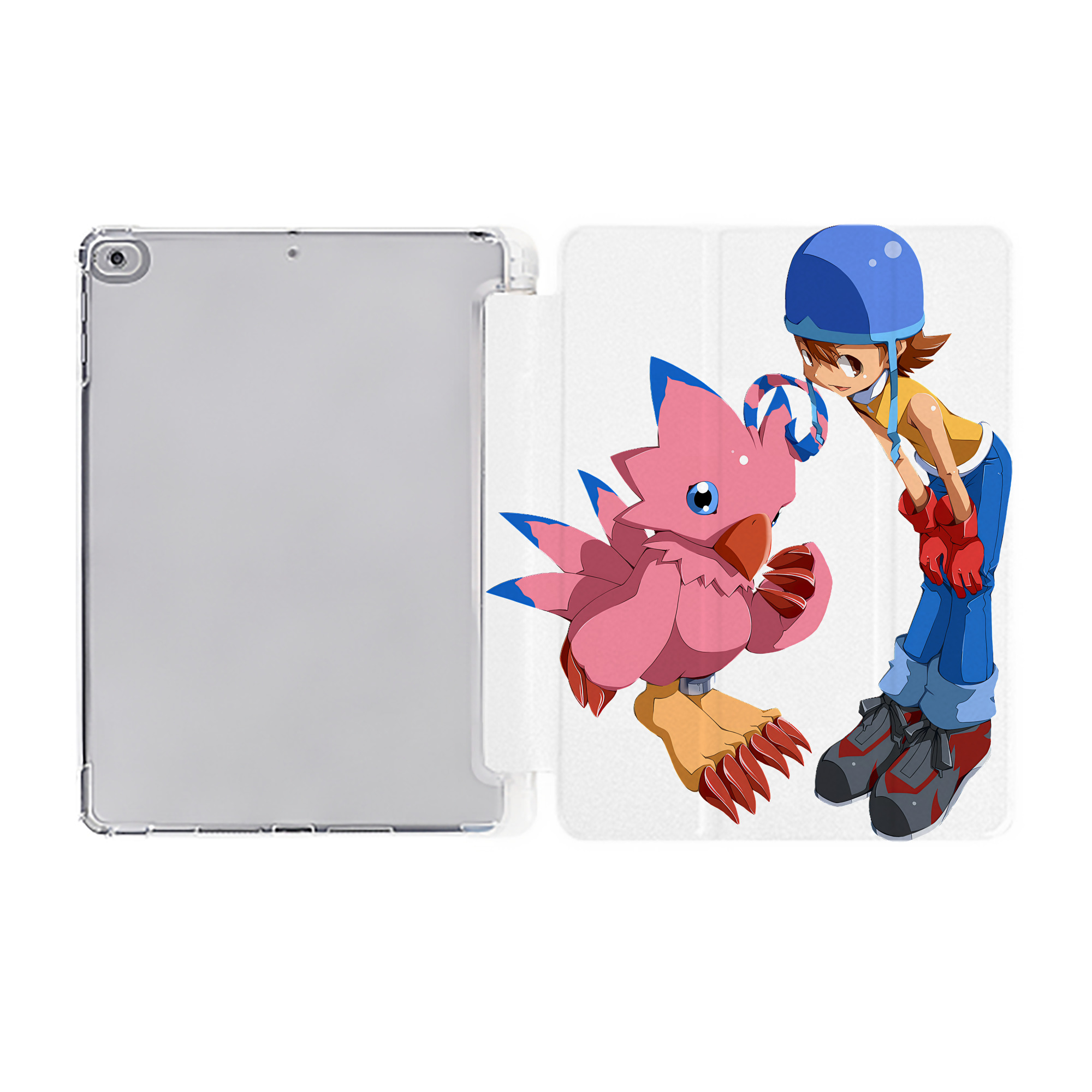 （画像用） Digimon デジタルモンスター/デジモン IPad ケース ペン収納付き 三つ折りスタンド PUレザー×シリコン 対応機種9.5/10.5/10.9インチ